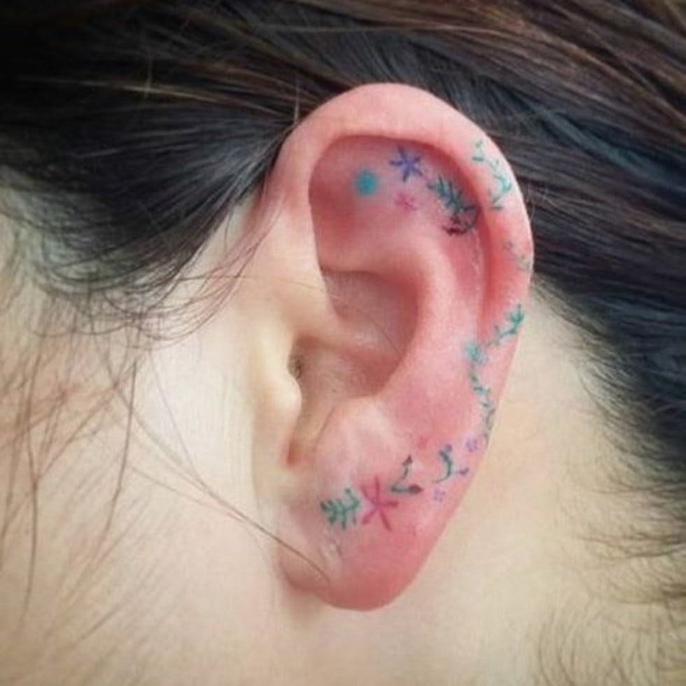 40 beautifully delicate and small helix tattoos to inspire your next