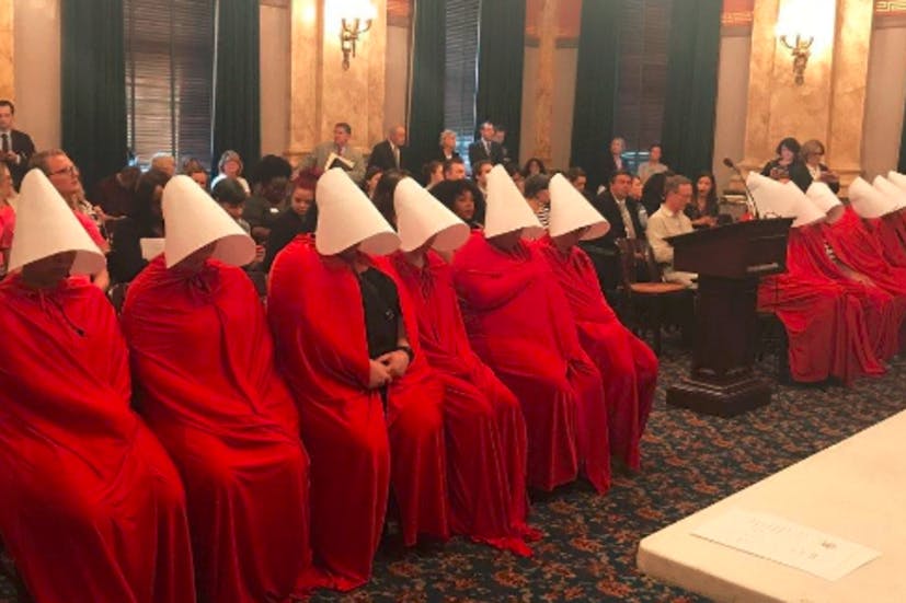 Handmaid's Tale In Real Life Real-life handmaids protest anti-abortion bill in Ohio