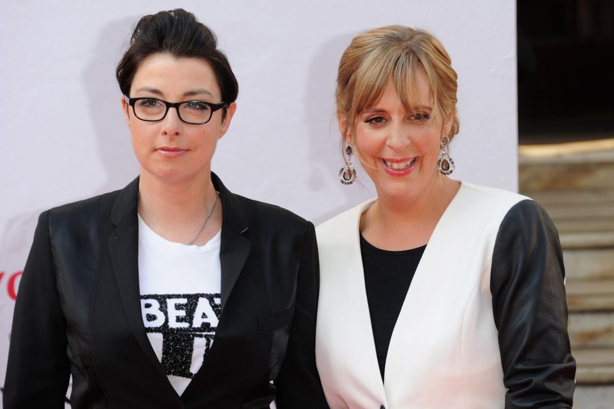 LONDON, ENGLAND - MAY 18: Sue Perkins and Mel Giedroyc attend the Arqiva British Academy Television Awards at Theatre Royal on May 18, 2014 in London, England. (Photo by Stuart C. Wilson/Getty Images)